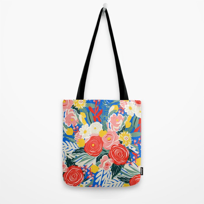 Colorful nature flower art pattern Tote Bag Gallery Image 2