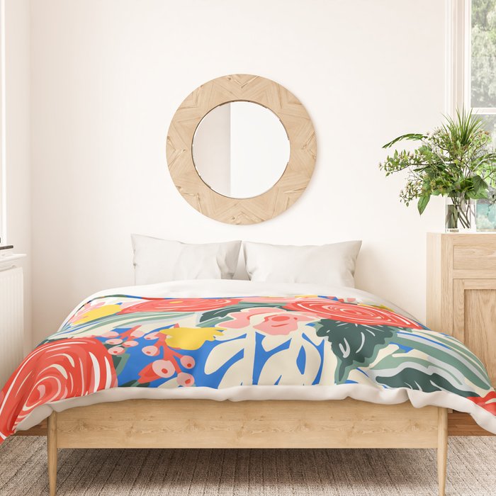 Colorful nature flower art pattern Duvet Cover Gallery Image 3