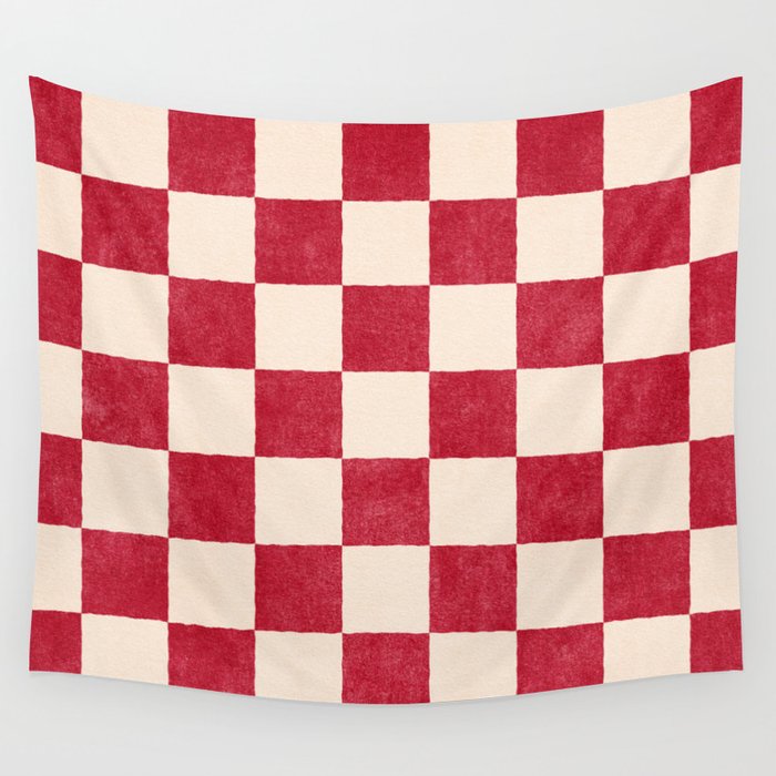 CHECKER - 001 - Tomato Wall Tapestry Gallery Image 3