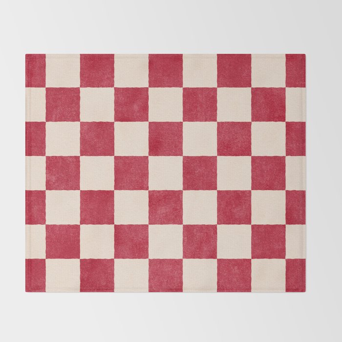 CHECKER - 001 - Tomato Throw Blanket Gallery Image 2