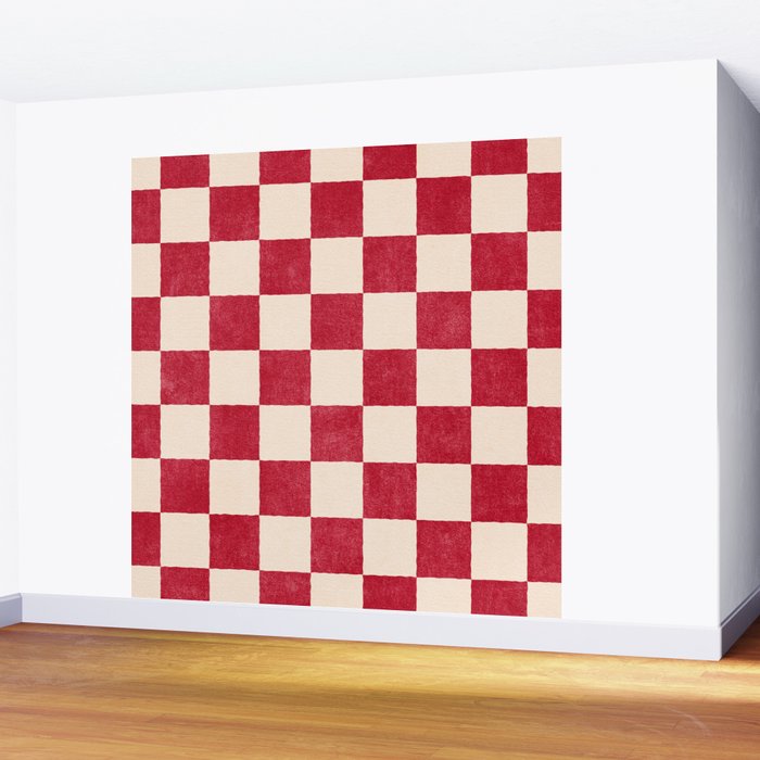 CHECKER - 001 - Tomato Wall Mural Gallery Image 2
