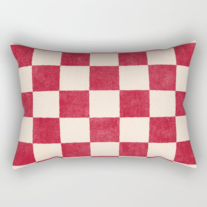 CHECKER - 001 - Tomato Rectangular Pillow Gallery Image 1