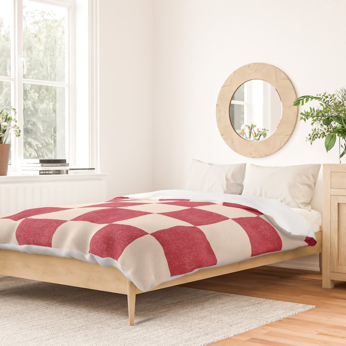 CHECKER - 001 - Tomato Duvet Cover Gallery Image 2