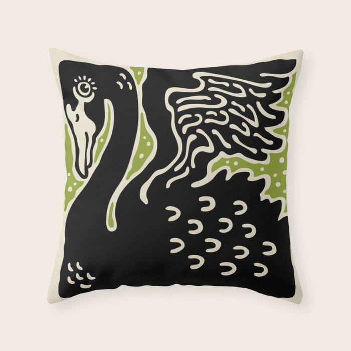 Black Swan 123 Throw Pillow Gallery Image 1