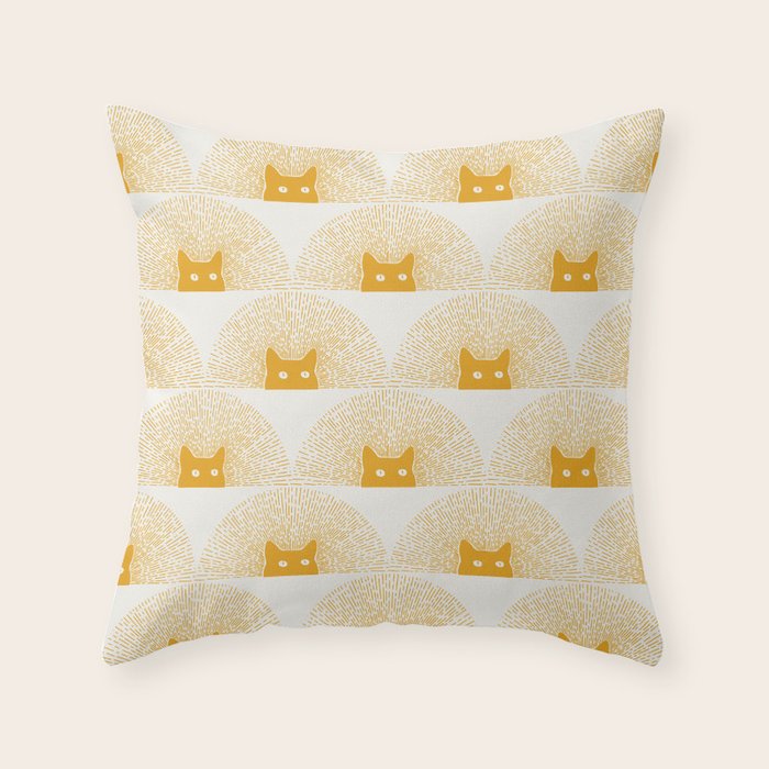 Good Meowning Pattern Throw Pillow Gallery Image 1