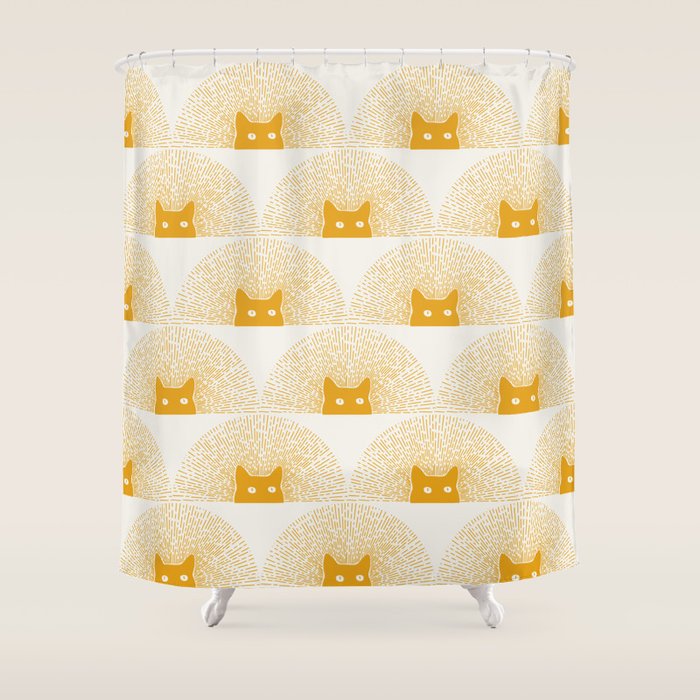 Good Meowning Pattern Shower Curtain Gallery Image 1