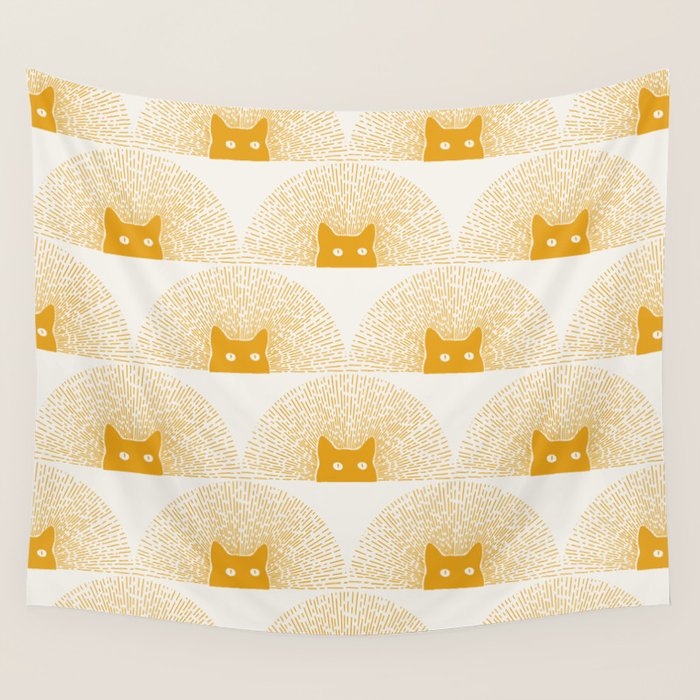 Good Meowning Pattern Wall Tapestry Gallery Image 4