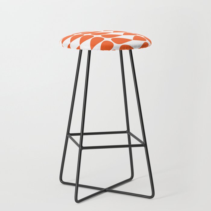 Mod Leaves Orange and White Minimalist Pattern  Stool Gallery Image 1