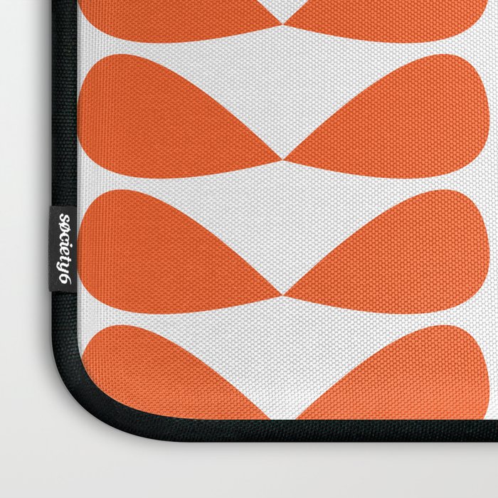 Mod Leaves Orange and White Minimalist Pattern  Laptop Sleeve Gallery Image 3