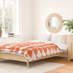 Mod Leaves Orange and White Minimalist Pattern  Duvet Cover Gallery Image 2