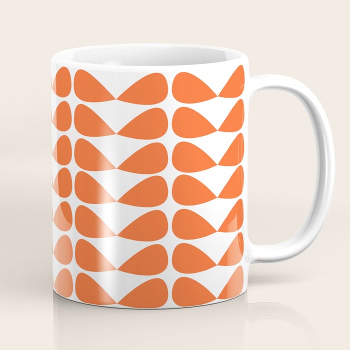 Mod Leaves Orange and White Minimalist Pattern  Coffee Mug Gallery Image 1