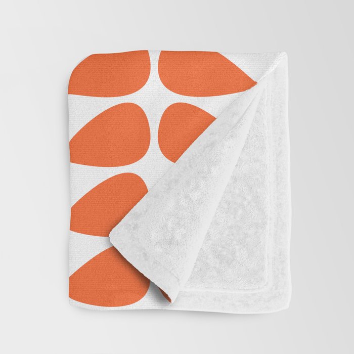 Mod Leaves Orange and White Minimalist Pattern  Throw Blanket Gallery Image 3