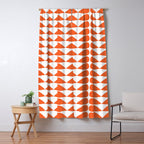 Mod Leaves Orange and White Minimalist Pattern  Window Curtain Gallery Image 5