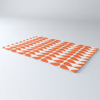 Mod Leaves Orange and White Minimalist Pattern  Rug Gallery Image 3