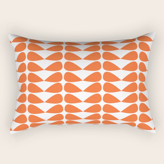 Mod Leaves Orange and White Minimalist Pattern  Rectangular Pillow Gallery Image 2