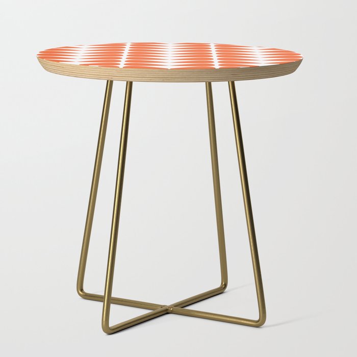 Mod Leaves Orange and White Minimalist Pattern  Side Table Gallery Image 1