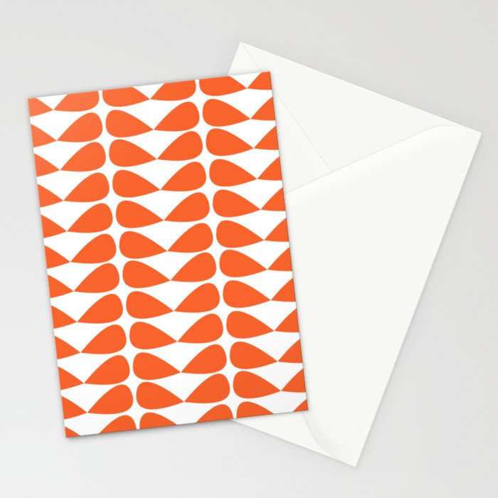 Mod Leaves Orange and White Minimalist Pattern  Stationery Card Gallery Image 2