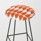 Mod Leaves Orange and White Minimalist Pattern  Stool Gallery Image 2