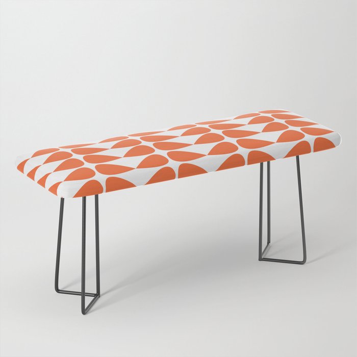 Mod Leaves Orange and White Minimalist Pattern  Bench Gallery Image 1