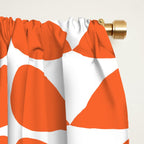Mod Leaves Orange and White Minimalist Pattern  Window Curtain Gallery Image 2