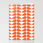 Mod Leaves Orange and White Minimalist Pattern  Stationery Card Gallery Image 2