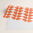 Mod Leaves Orange and White Minimalist Pattern  Wrapping Paper Gallery Image 2