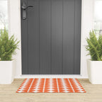 Mod Leaves Orange and White Minimalist Pattern  Welcome Mat Gallery Image 3