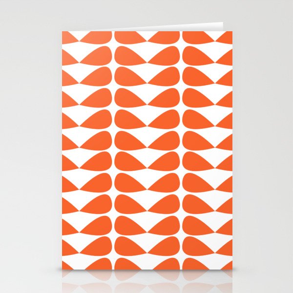Mod Leaves Orange and White Minimalist Pattern  Stationery Card Gallery Image 1