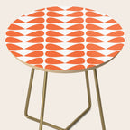 Mod Leaves Orange and White Minimalist Pattern  Side Table Gallery Image 2
