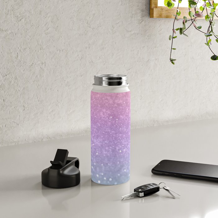 Unicorn Princess Glitter #1 (Faux Glitter) #pastel #decor #art #society6 Water Bottle Gallery Image 4