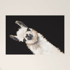 Sneaky Llama in Black Welcome Mat Gallery Image 1