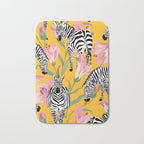 Striped For Life | Zebra Mango Forest | Modern Bohemian Wildlife Jungle | Botanical Nature Bath Mat Gallery Image 1