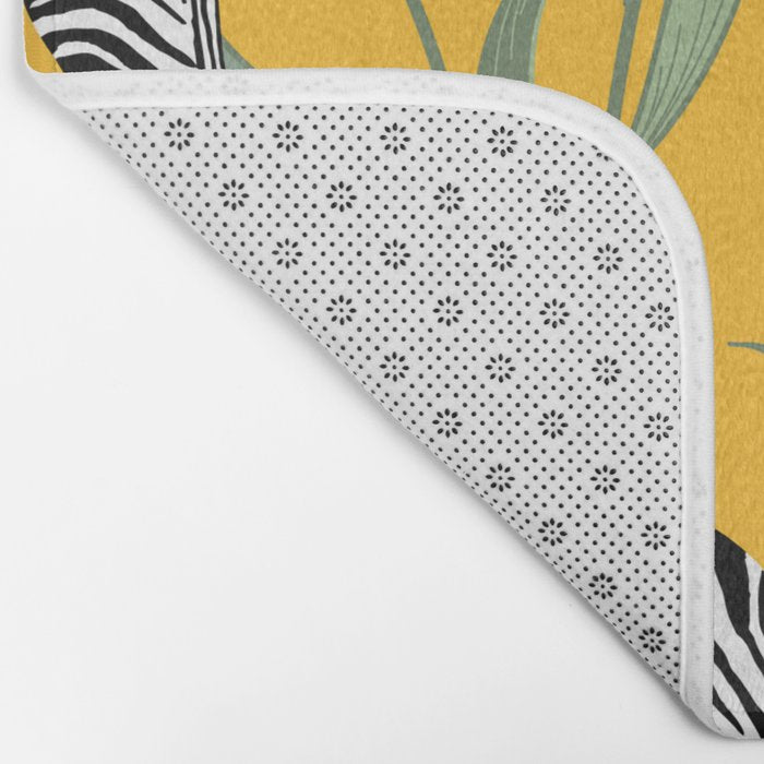 Striped For Life | Zebra Mango Forest | Modern Bohemian Wildlife Jungle | Botanical Nature Bath Mat Gallery Image 2