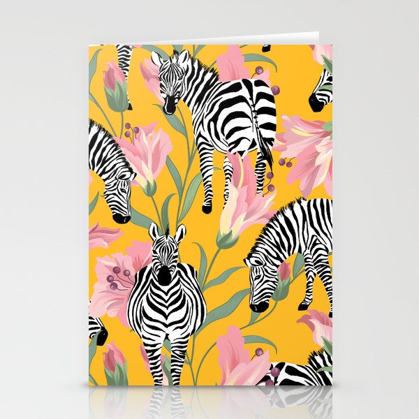 Striped For Life | Zebra Mango Forest | Modern Bohemian Wildlife Jungle | Botanical Nature Stationery Card Gallery Image 2
