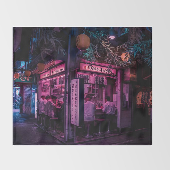 Ramen Corner in Tokyo Throw Blanket Gallery Image 2