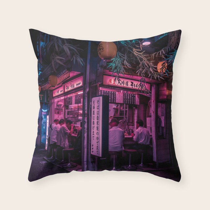 Ramen Corner in Tokyo Throw Pillow Gallery Image 6