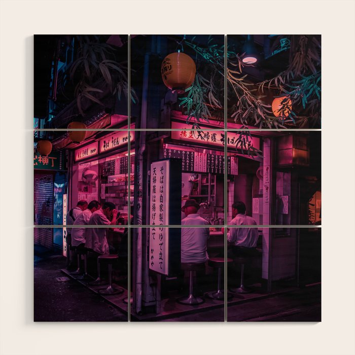 Ramen Corner in Tokyo Wood Wall Art Gallery Image 1