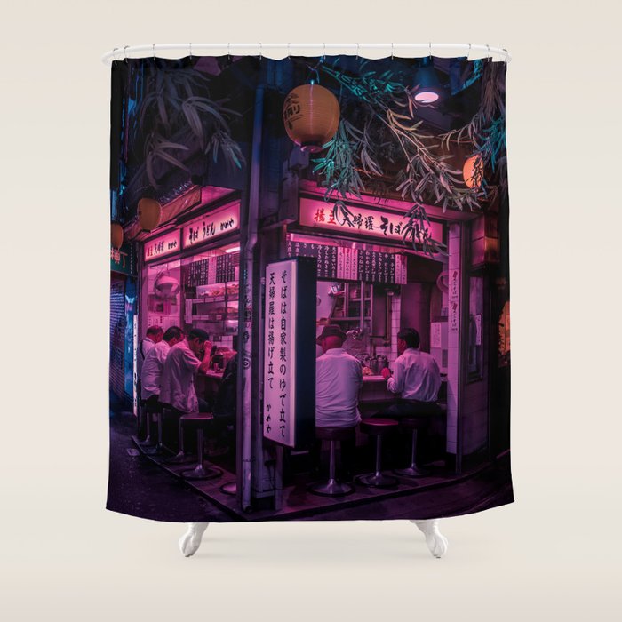 Ramen Corner in Tokyo Shower Curtain Gallery Image 1