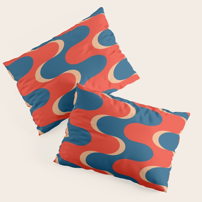 Retro groovy vintage 70s pattern Pillow Sham Gallery Image 1