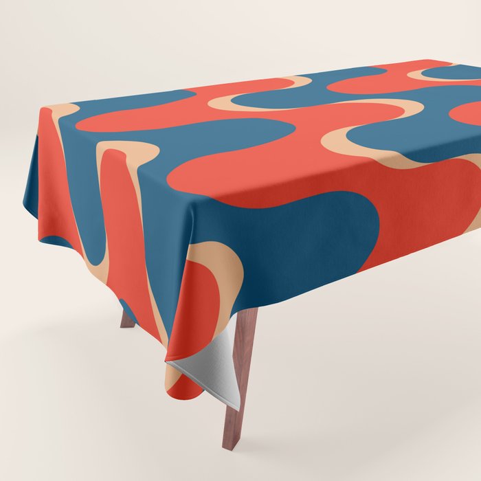 Retro groovy vintage 70s pattern Tablecloth Gallery Image 1