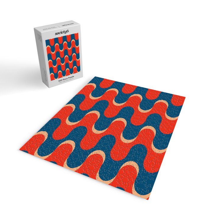 Retro groovy vintage 70s pattern Jigsaw Puzzle Gallery Image 2