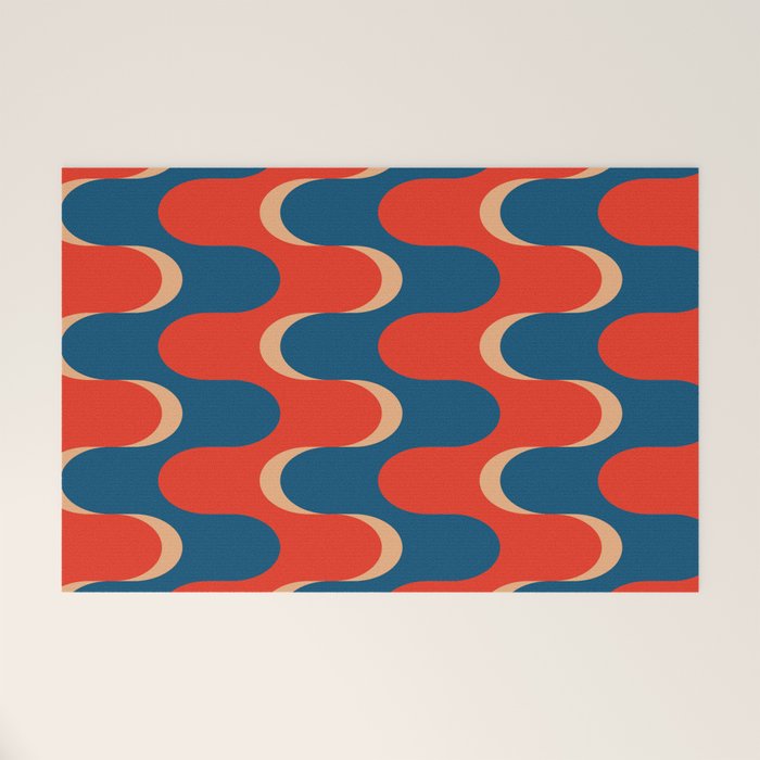 Retro groovy vintage 70s pattern Welcome Mat Gallery Image 1