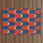 Retro groovy vintage 70s pattern Outdoor Rug Gallery Image 1
