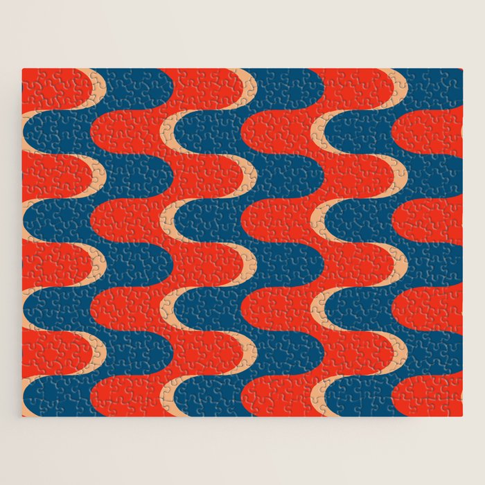 Retro groovy vintage 70s pattern Jigsaw Puzzle Gallery Image 1