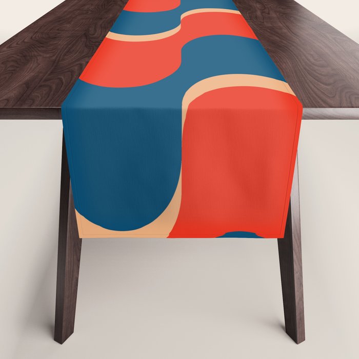 Retro groovy vintage 70s pattern Table Runner Gallery Image 1