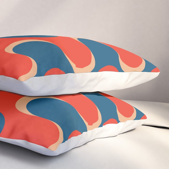 Retro groovy vintage 70s pattern Pillow Sham Gallery Image 3