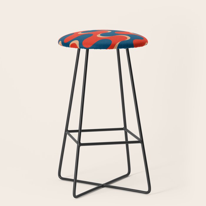 Retro groovy vintage 70s pattern Stool Gallery Image 1