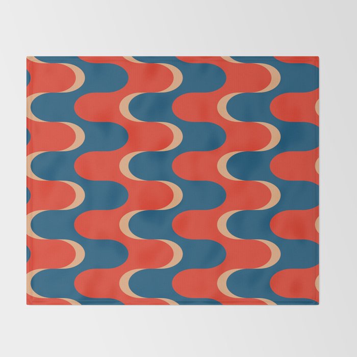 Retro groovy vintage 70s pattern Throw Blanket Gallery Image 2