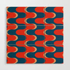 Retro groovy vintage 70s pattern Wood Wall Art Gallery Image 1