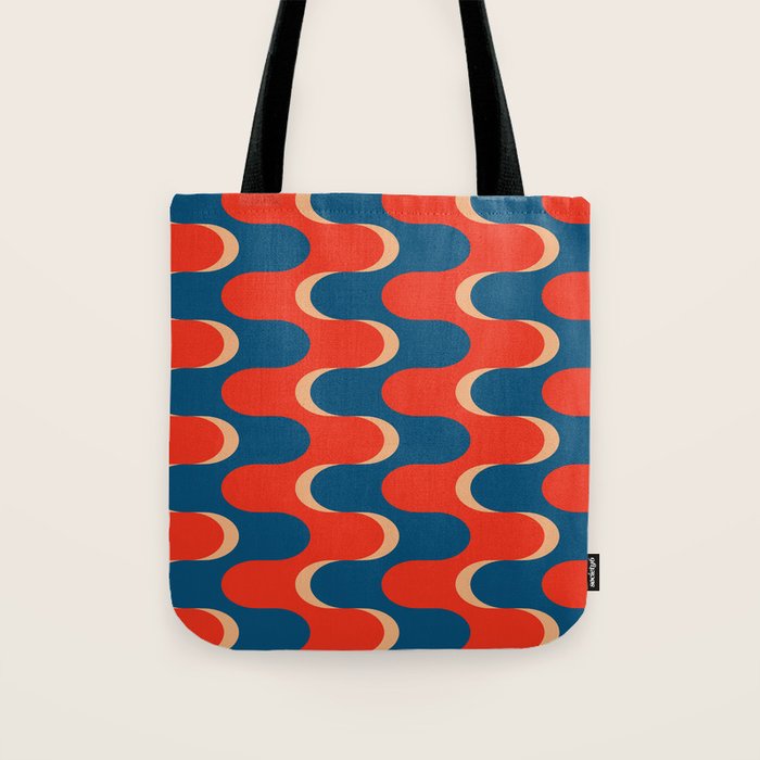 Retro groovy vintage 70s pattern Tote Bag Gallery Image 1
